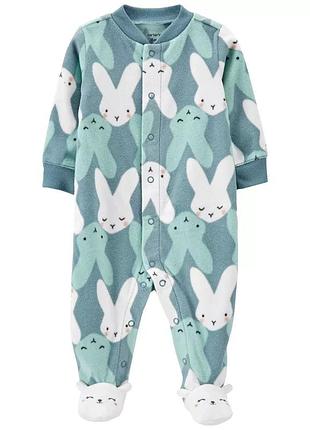 Классный флисовый человечек carter’s, человечек с зайчиками, человечек