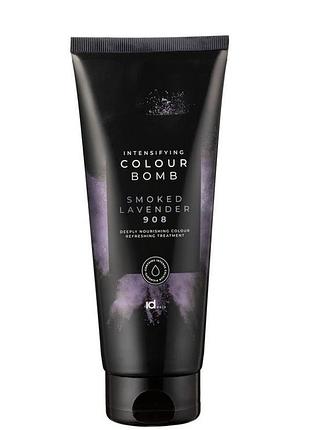 Тонировочный бальзам для волос idhair с кератином colour bomb 908 smoked lavander 200 мл