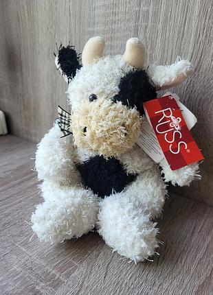 Винтажная коллекционная мягкая игрушка коровка от russ berrie "latte cow".