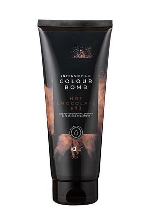 Тонировочный бальзам для волос idhair с кератином colour bomb 673 hot chocolate 200 мл