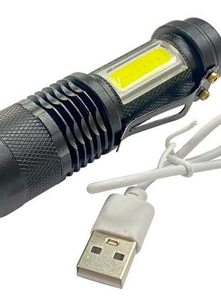Фонарь тактический x-balog 95мм x 1led x 1cob x li-ion (160-bl525)