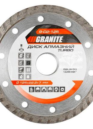 Диск алмазный granite 125 мм турбо (9-02-125)