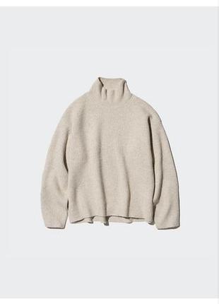 Светр джемпер з високим горлом з топової пряжі «суфле» uniqlo soufflé yarn high neck jumper