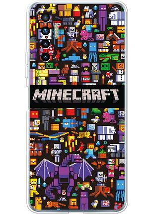 Чохол силіконовий з картинкою на tecno camon 17p (майнкрафт, minecraft)