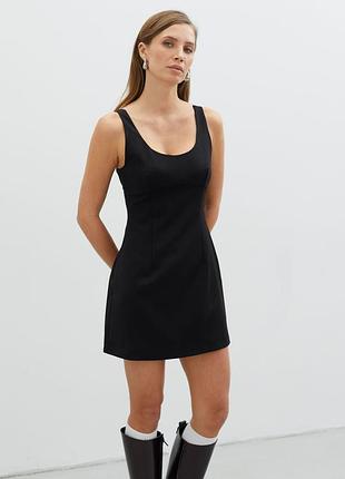 Платье мини приталенное черная modena the lace
