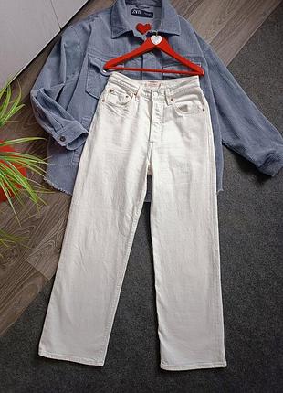 Джинсы женские бежевые под лен оригинал levi's® ribcage straight ankle.
