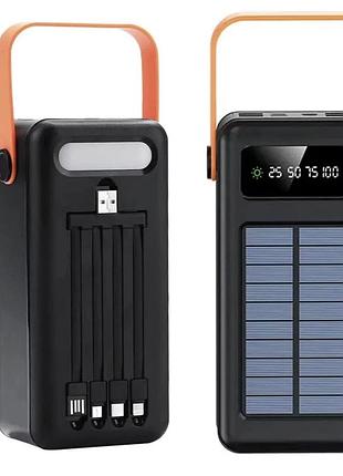 Power bank solar ym-636cx 80000 mah с фонариком | портативный аккумулятор ym-636c на солнечной батарее