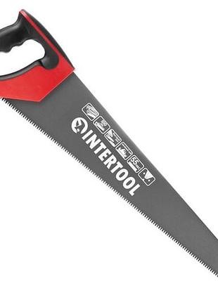 Ножовка по дереву intertool 500 мм тройная заточка 7t х 1" с тефлоновым покрытием (ht-3109)