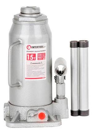Домкрат гидравлический intertool 15 т х 460 мм одноштоковый (gt0027)