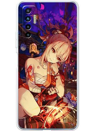 Чехол силиконовый с картинкой на tecno camon 17p (аниме, anime)