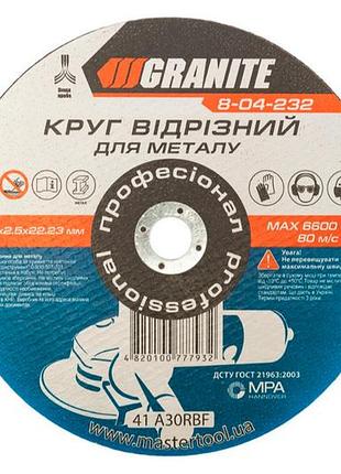 Диск отрезной по металлу granite 230 х 2.5 х 22.2 мм (8-04-232) (5 шт.)