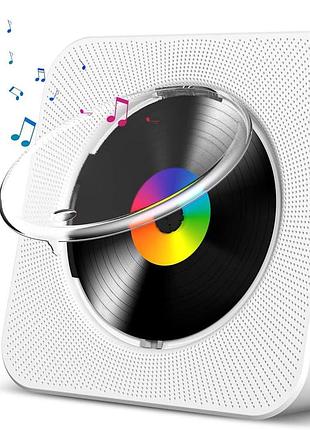 Gueray kc-806 - портативний cd-програвач з bluetooth, вбудовані подвійні hi-fi динаміки, рк-дисплей, пульт, aux, usb, fm-радіо