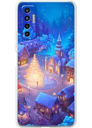 Чохол силіконовий з картинкою на tecno camon 17p (новорічний)