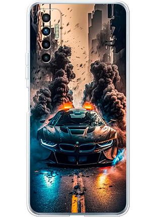 Чехол силиконовый с картинкой на tecno camon 17p (машина bmw i8)