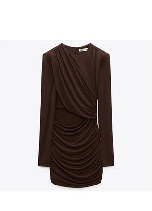 Zara плаття коричневе