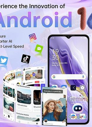 Смартфон doogee note 56 plus – android 16, 48/256гб, аккумулятор 6150мач, 6.56” hd ips экран, 50мп/8мп камеры, face id, nfc, bt5.0 9