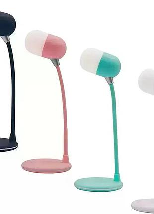 Настольная led лампа md-088 с беспроводной зарядкой, bluetooth-колонкой и динамиком • многофункциональная лампа для телефона,