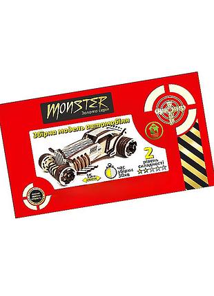Деревянный конструктор 3d-пазл автомобиль monster развивающая игрушка (деревянные конструкторы)