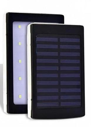 Повербанк на солнечной батарее un-3101 solar 20000mah • портативная мобильная зарядка power bank с led фонариком для телефона,