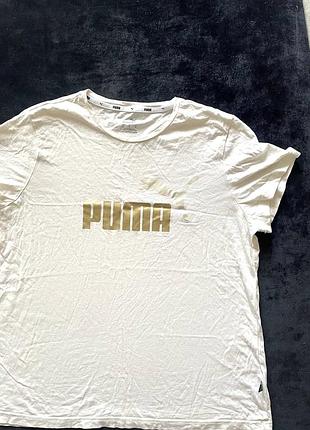 Жіноча футболка puma з золотистим логотипом l/xl