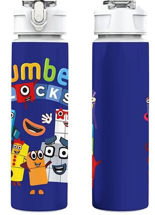 Детская бутылочка для воды с трубочкой numberblocks 750 мл