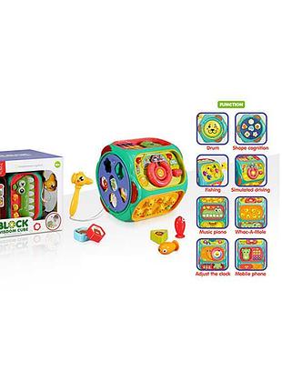 Игровой центр - сказки, мелодии, подсветка, звуки, пианино, барабан, геометрический сортер 856