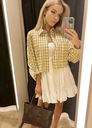 Жакет рубашка сорочка в клітинку zara нова колекція