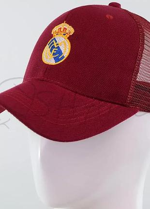 Бейсболка тракер детская кепка с сеткой футбольная real madrid 62017512 бордовый