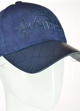 Бейсболка эко замша philipp plein bzh20763 темно-синий