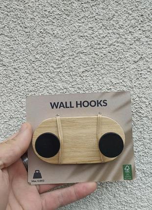 Самоклеящиеся настенные крючки wall hooks бамбук и металл – стильные крючки без сверления
