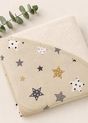 Полотенце-уголок детский baby comfort звездочки (белая махра) 75*75 см