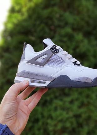 Air jordan 4 retro ppsg paris saint germain белые с серым кожа