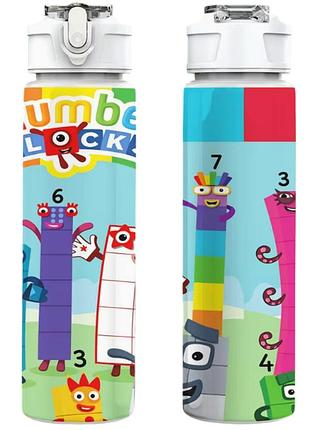 Детская бутылочка для воды с трубочкой numberblocks 750 мл
