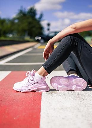 Blenciaga triple s clear sole pink