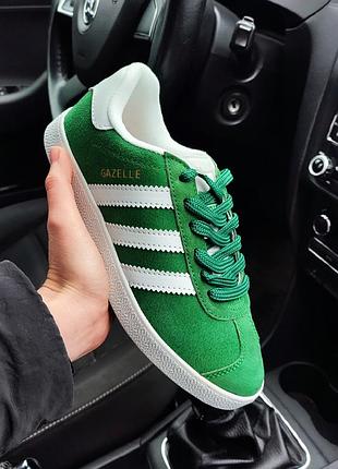 Жіночі кросівки adidas gazelle зелені