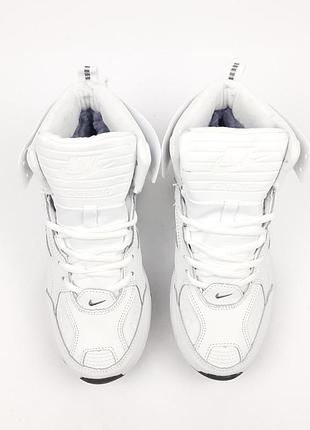Nike m2k tekno high winter высокие белые с черным и серебром