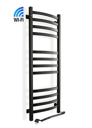 Сушарка для рушників електрична navin avalon 480х1200 sensor з wi-fi права, чорний муар