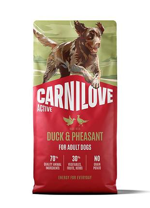 Корм сухий carnilove active duck & pheasant д/cобак качка і фазан 12 кг
