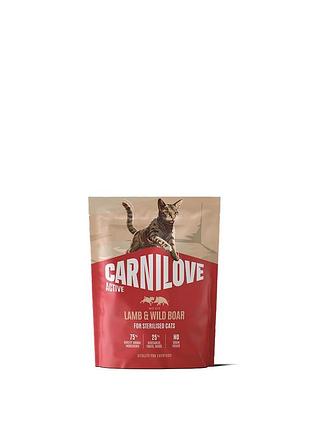 Корм сухой carnilove active lamb & wild boar sterilised д/стерилизованных котов ягненок и дикий кабан 400 г