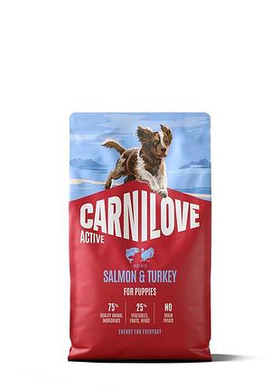 Корм сухий carnilove active salmon & turkey puppy д/цуценят лосось та індичка 4 кг