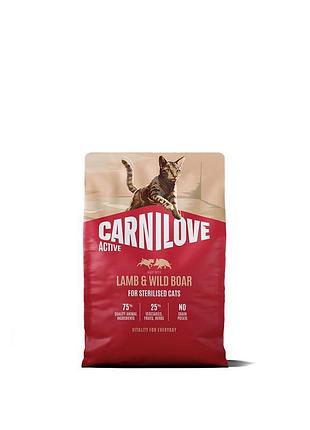 Корм сухой carnilove active lamb & wild boar sterilised д/стерилизованных котов ягненок и дикий кабан 2 кг