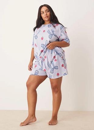 Крута стильна бавовняна піжама з принтом великого розміру xl asos