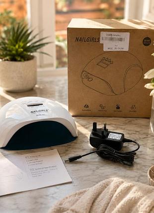 Uv/led лампа для маникюра nailgirls sun 150w белая | лампа для сушки гель-лака с таймером и дисплеем