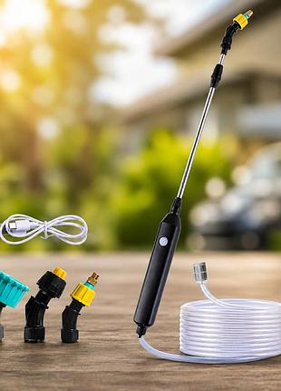 Портативный аккумуляторный садовый опрыскиватель usb 2400 mah / инструмент для орошения с 3 насадками / ручной опрыскиватель