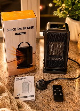 Керамічний тепловентилятор space fan heater ptc-800br з пультом | компактний електрообігрівач для дому та офісу