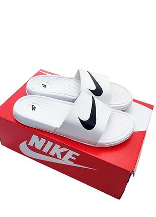 Женские шлепанцы nike белые (массажные)
