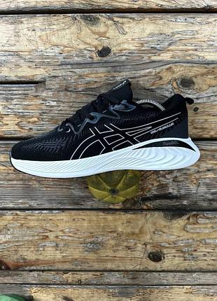 Кроссовки мужские asics gel cumulus черные белые летние демисезонные весна-лето-осень текстиль размер 41-45 новые 2828-5