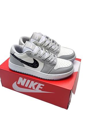 Мужские кроссовки nike jordan low dior серые