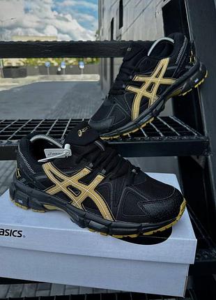 Кроссовки мужские asics gel kahana 8 черные демисезонные весна-лето-осенень кожа-текстиль размер 40-44 новые 853-5