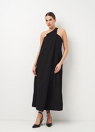 Zara бомбезна вільна лляна максі сукня з кишенями